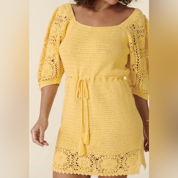 SPELL Let the Sunshine in Crochet Mini Dress - Picture 6 of 7